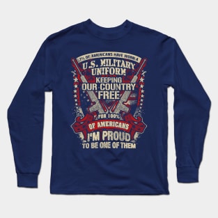 Proud US Veterans T Shirt | 7% of Americans Long Sleeve T-Shirt